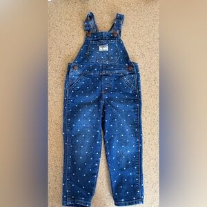 OshKosh B'gosh Blue Polka Dot Denim Overalls